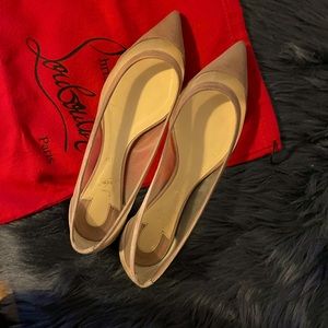 Christian louboutin galativi mesh flats nude